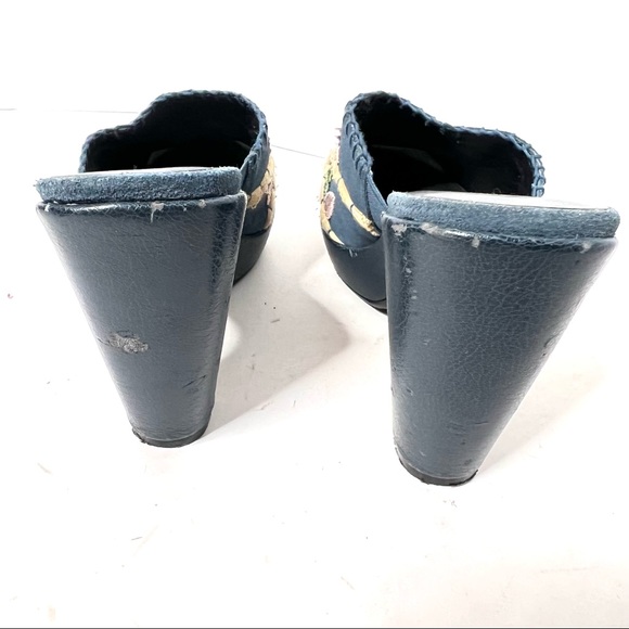 Boho Nine West Platform Clog Mule Slide Floral Shoes Size 8 - Picture 6 of 8